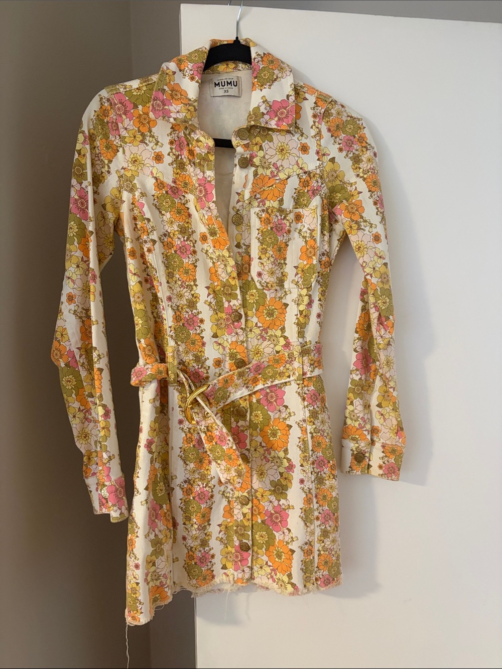 Show Me Your MuMu Cream Floral dress - super flattering